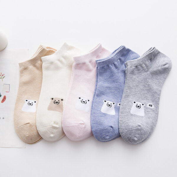 Women's Solid Color Socks Low Cut Shallow Mouth Leisure Boat Socks - Image 3