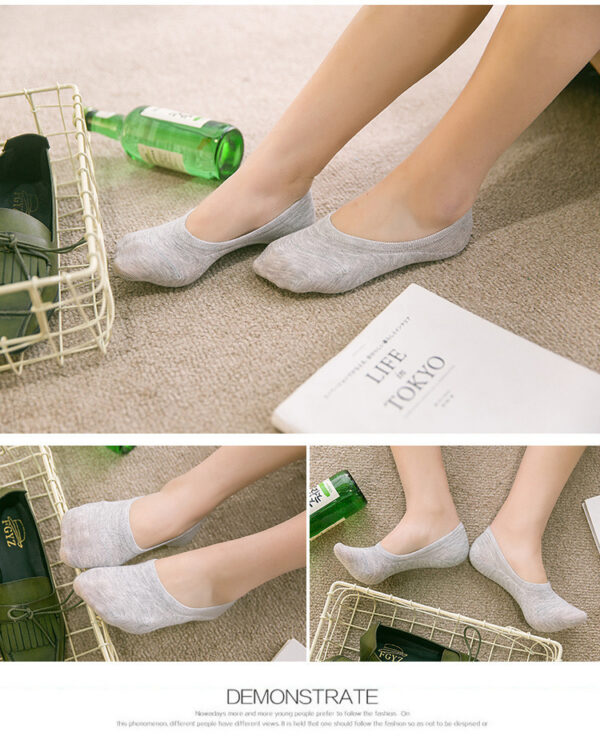 Women's Solid Color Socks Low Cut Shallow Mouth Leisure Boat Socks - Image 7
