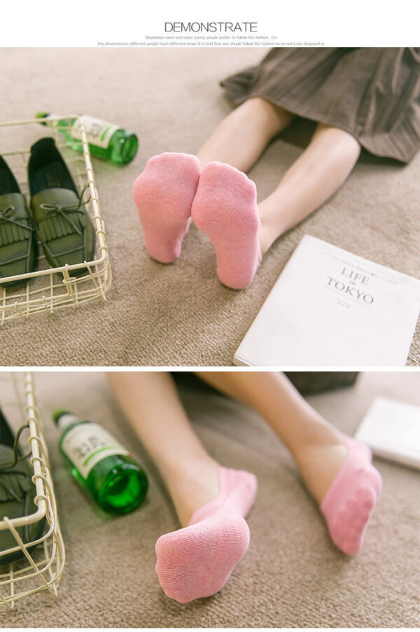 Women's Solid Color Socks Low Cut Shallow Mouth Leisure Boat Socks - Image 8