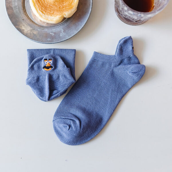 Heel embroidered cartoon shallow mouth socks - Image 3