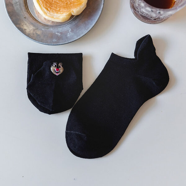 Heel embroidered cartoon shallow mouth socks - Image 2