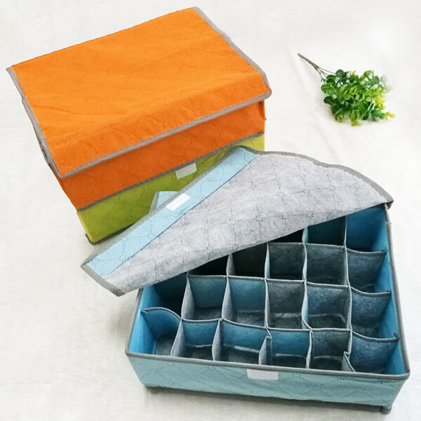 Colorful covered bamboo charcoal underwear socks storage box - Image 3