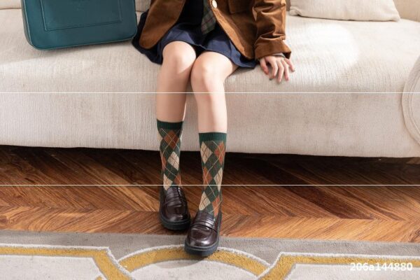 High Quality Japanese Double Needle Double Way Women's Socks - Image 9