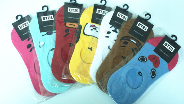 Bulletproof Youth League Cartoon Jacquard Boat Socks Men and Women Socks Shallow Socks - Image 2