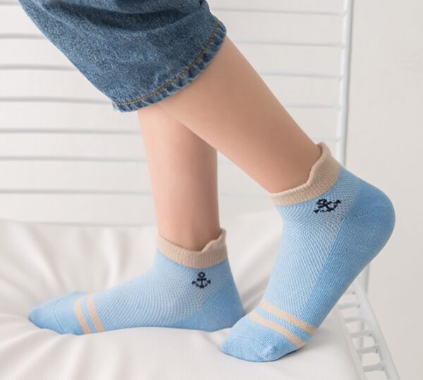 Children mesh socks anchor star cotton spring summer boys girls kids socks for 3-12 year - Image 2