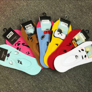 Bulletproof Youth League Cartoon Jacquard Boat Socks Men and Women Socks Shallow Socks