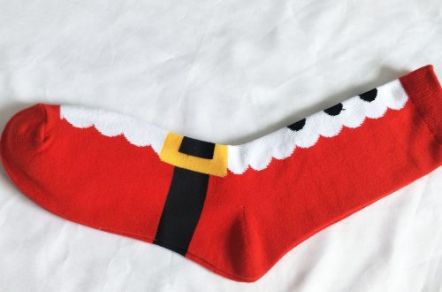 Santa & Snowflake Christmas Crew Socks