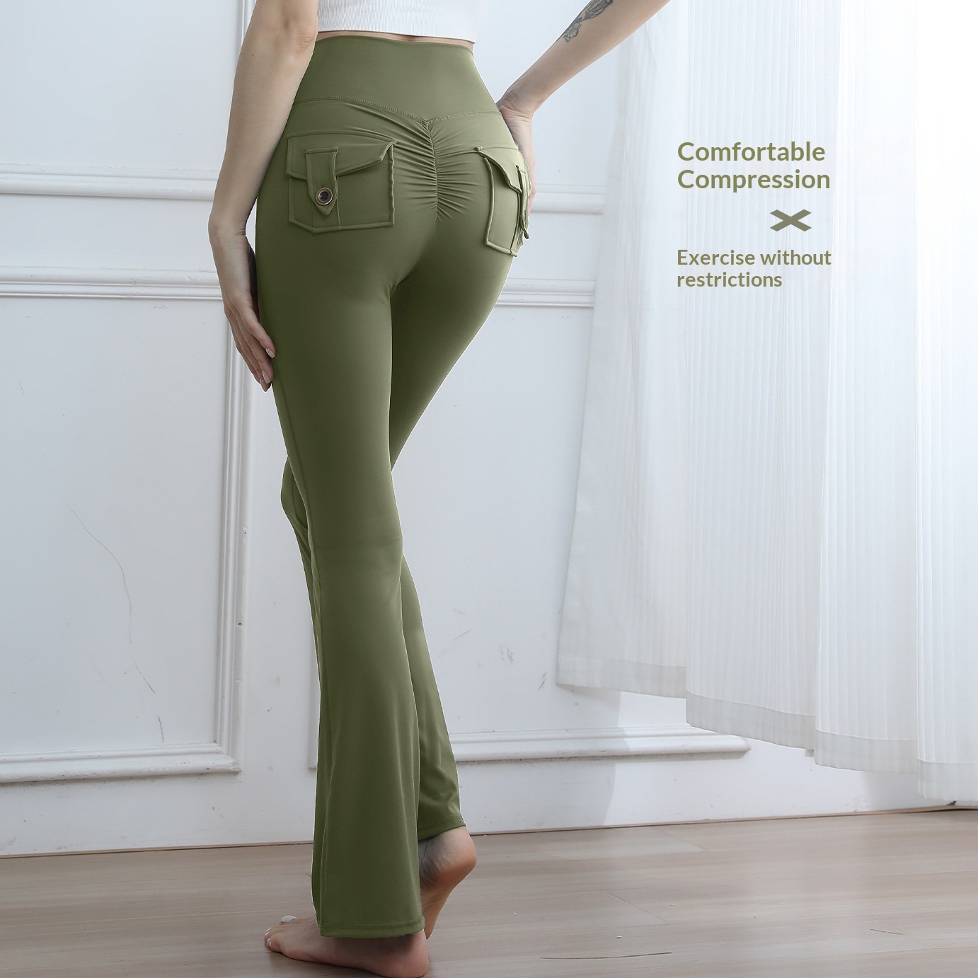 High-Waist Cargo Pocket Leggings - Image 10