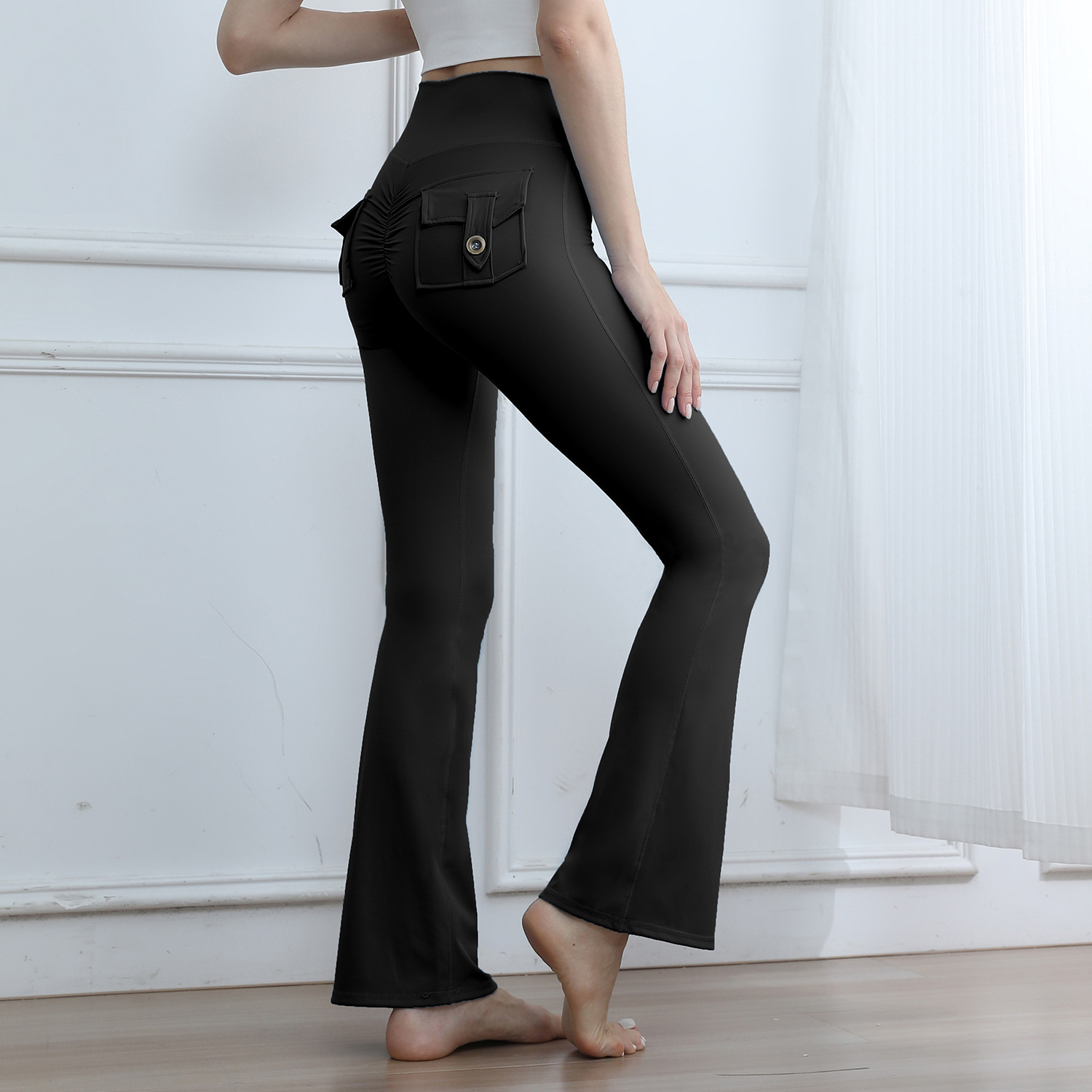 High-Waist Cargo Pocket Leggings - Image 7