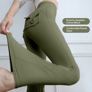 Women'S High-Waisted Cargo Pocket Peach Butt Yoga Pants For