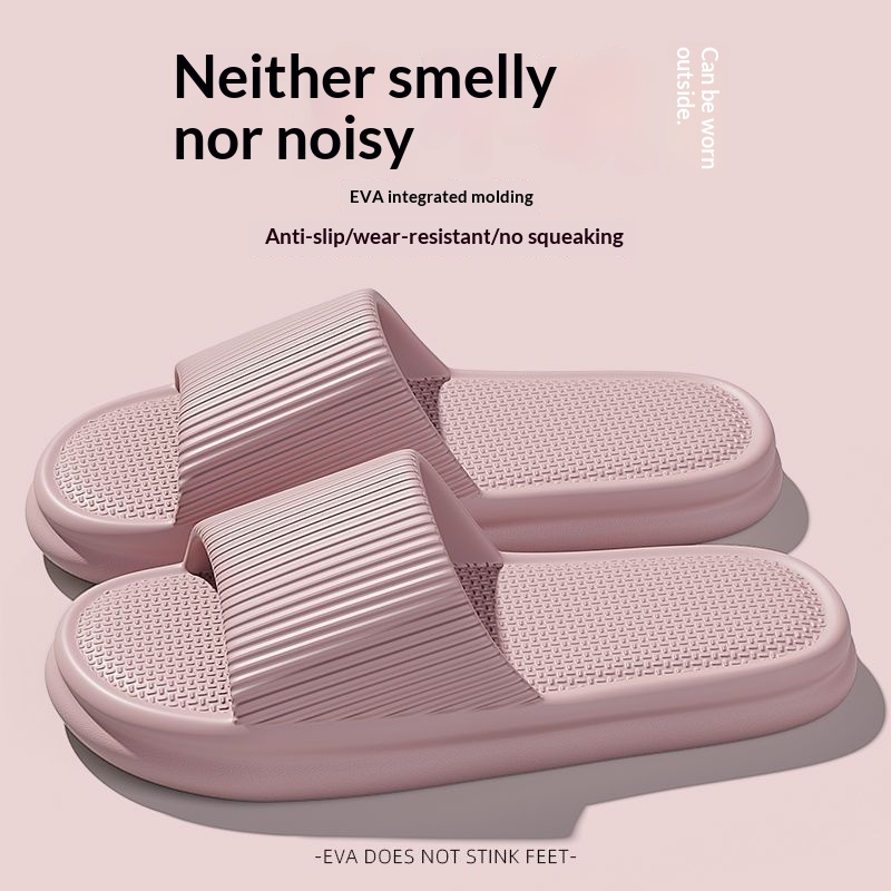Minimalist Home-Use Bathroom Slippers With A Plush Cushioned