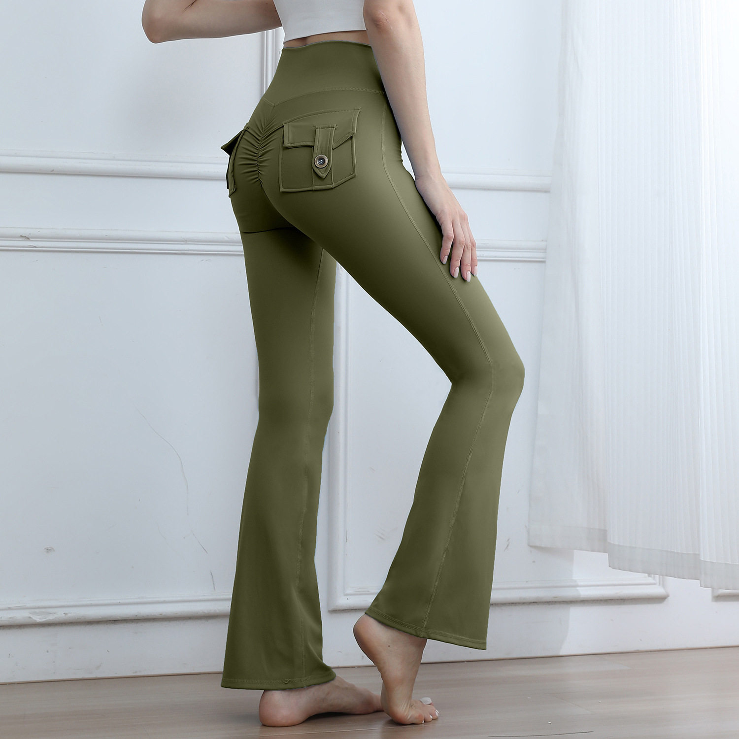 High-Waist Cargo Pocket Leggings - Image 5